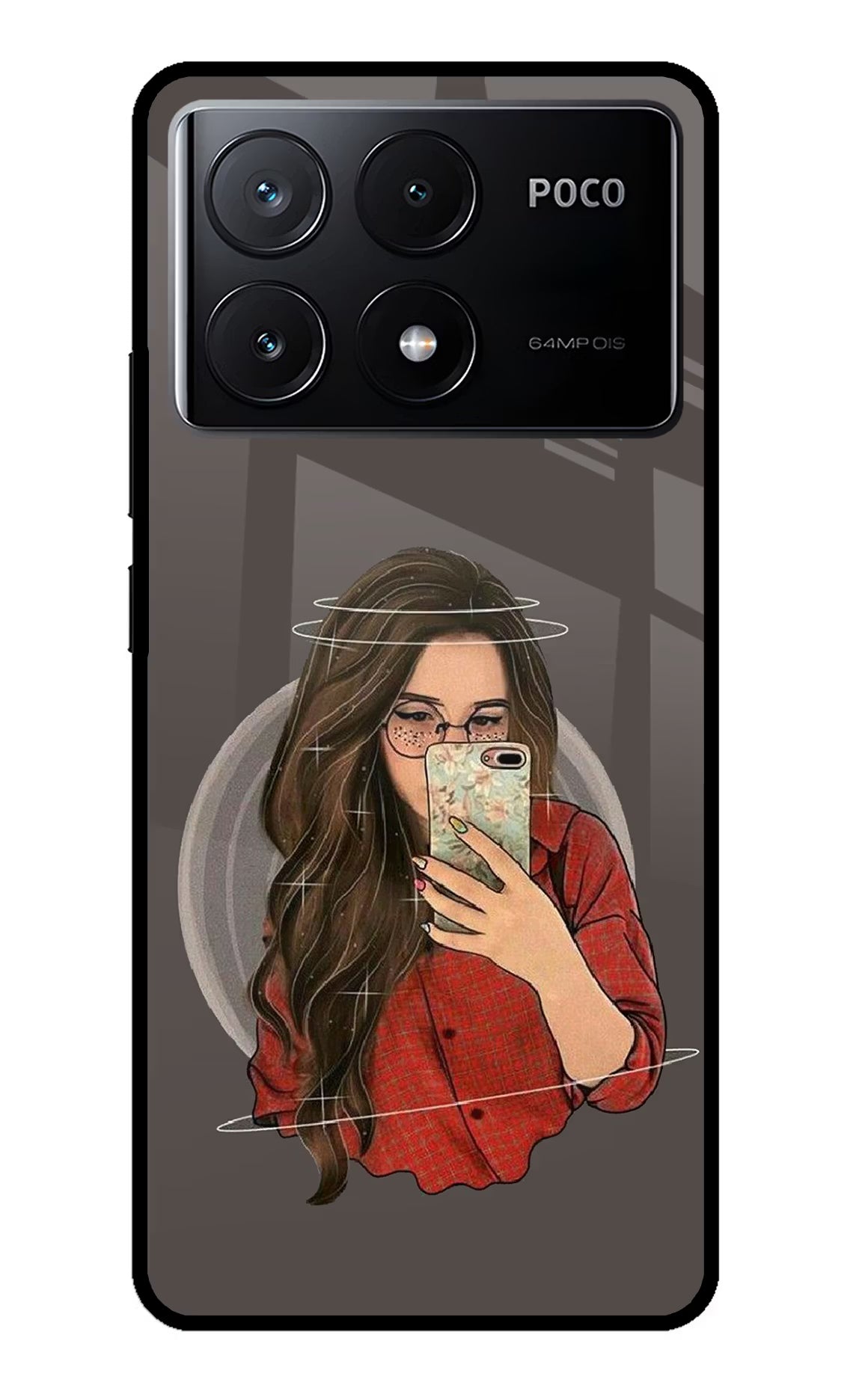 Selfie Queen Poco X6 Pro Glass Case Back Cover by Casekaro