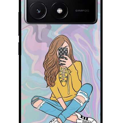 Selfie Girl Poco X6 Pro Glass Case Back Cover by Casekaro