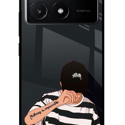 Aesthetic Boy Poco X6 Pro Glass Case Back Cover by Casekaro