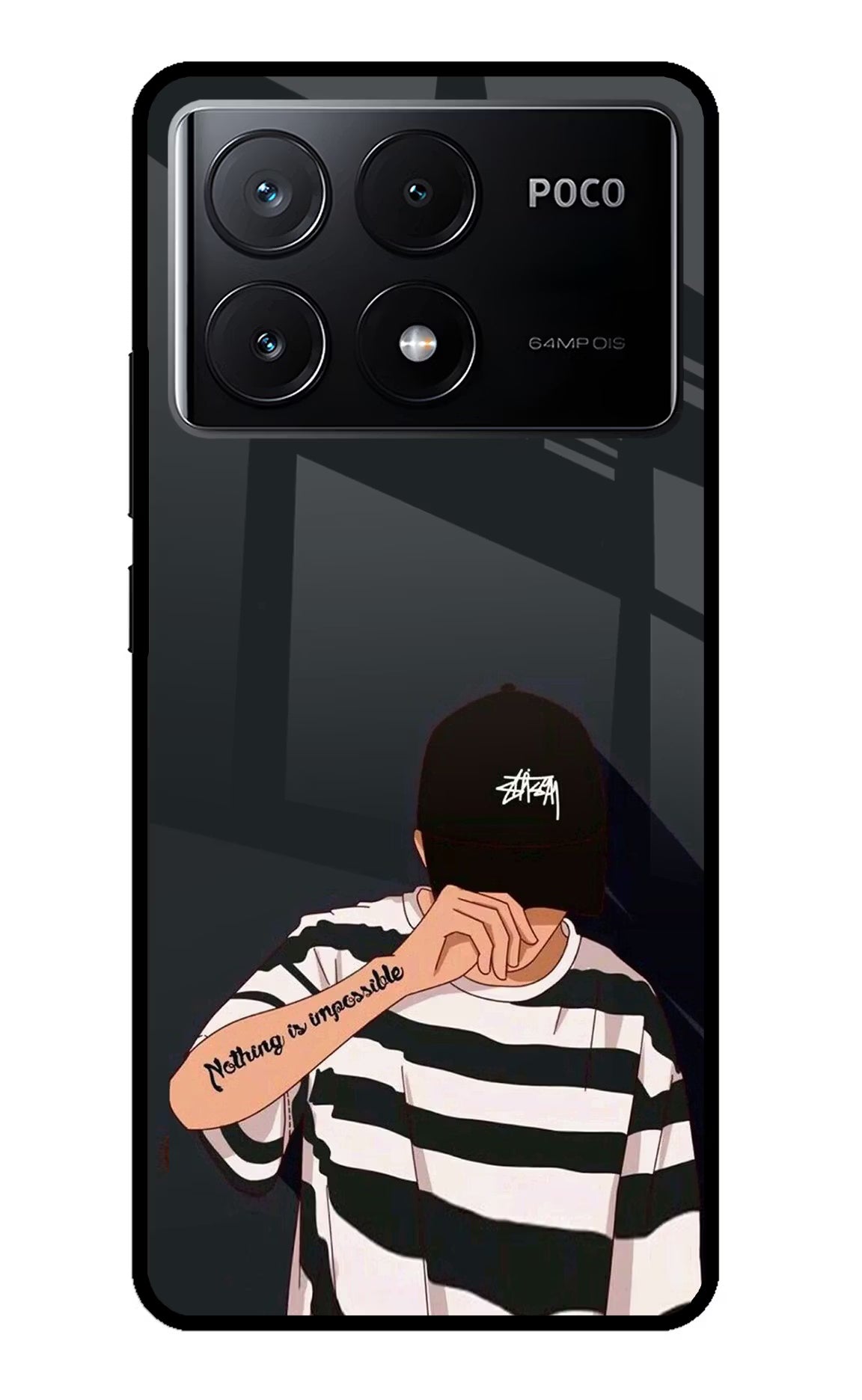 Aesthetic Boy Poco X6 Pro Glass Case Back Cover by Casekaro