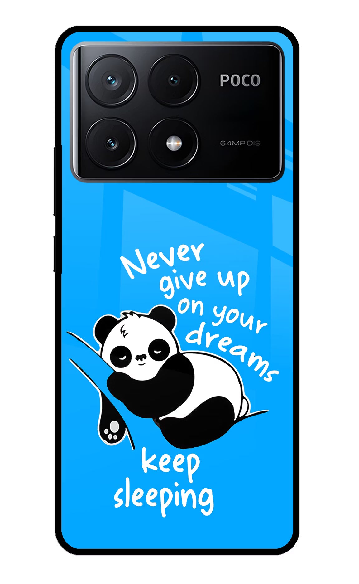 Keep Sleeping Poco X6 Pro Glass Case Back Cover by Casekaro
