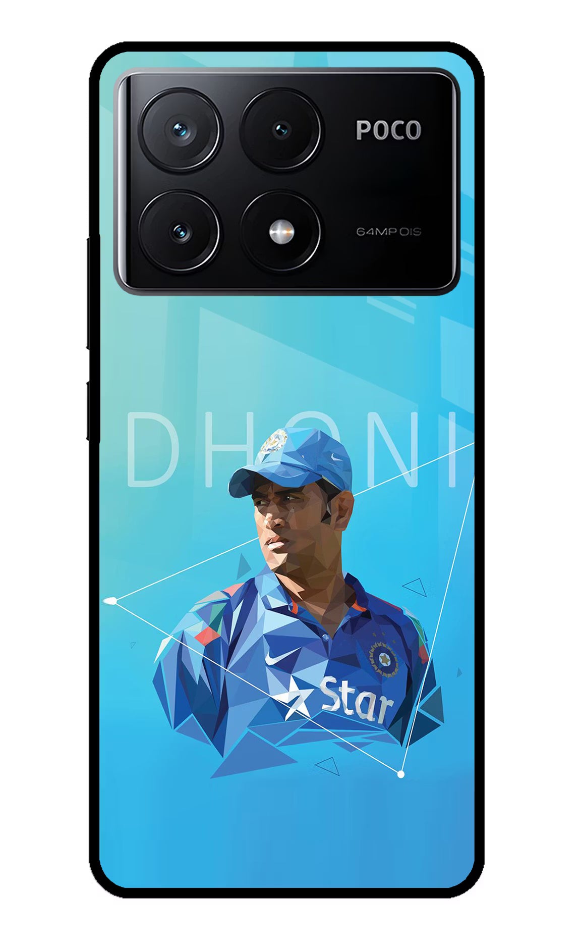 Dhoni Artwork Poco X6 Pro Glass Case