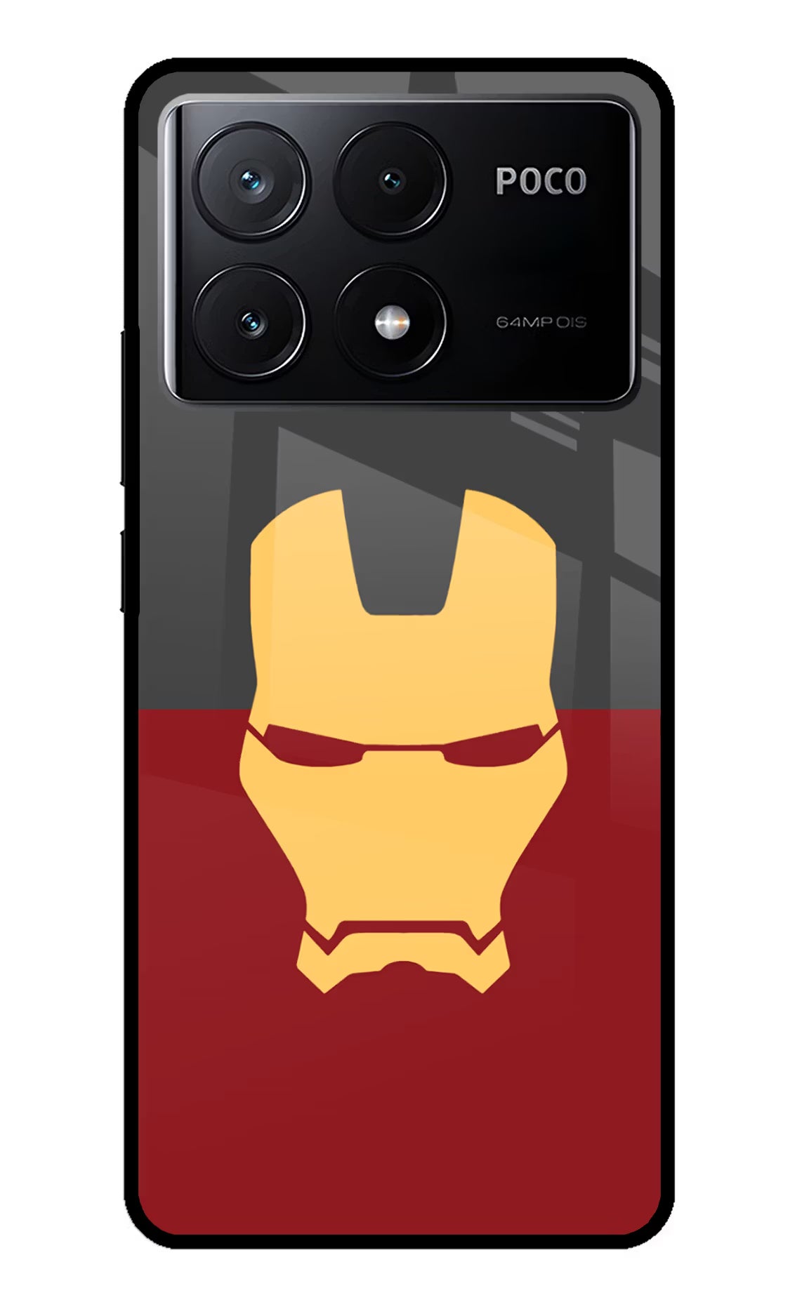 Ironman Poco X6 Pro Glass Case Back Cover by Casekaro