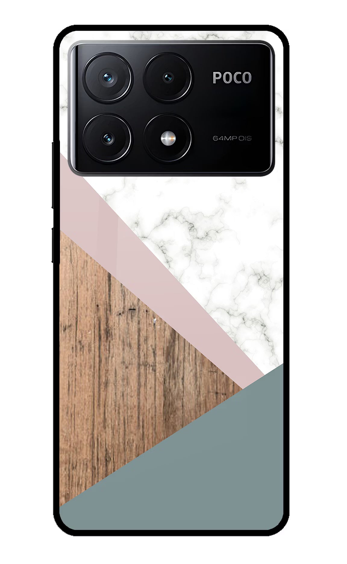 Marble wood Abstract Poco X6 Pro Glass Case