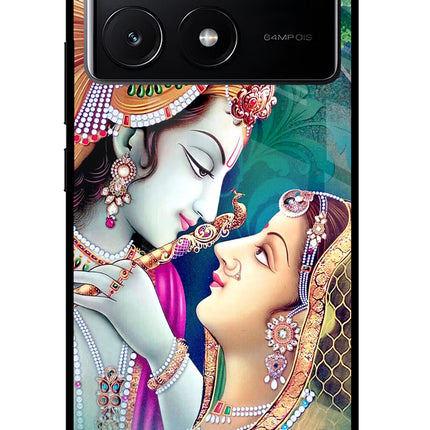 Lord Radha Krishna Poco X6 Pro Glass Case Back Cover by Casekaro