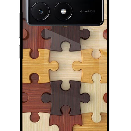 Wooden Puzzle Poco X6 Pro Glass Case