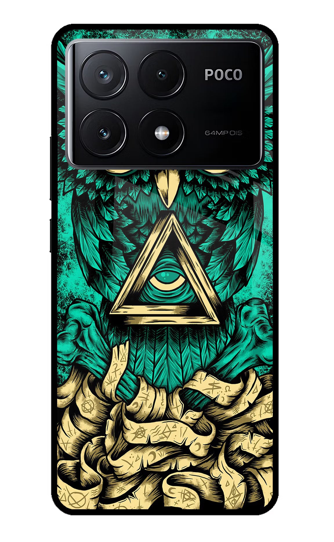 Green Owl Poco X6 Pro Glass Case