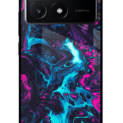 Abstract Poco X6 Pro Glass Case Back Cover by Casekaro
