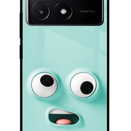 Funny Cartoon Poco X6 Pro Glass Case Back Cover by Casekaro