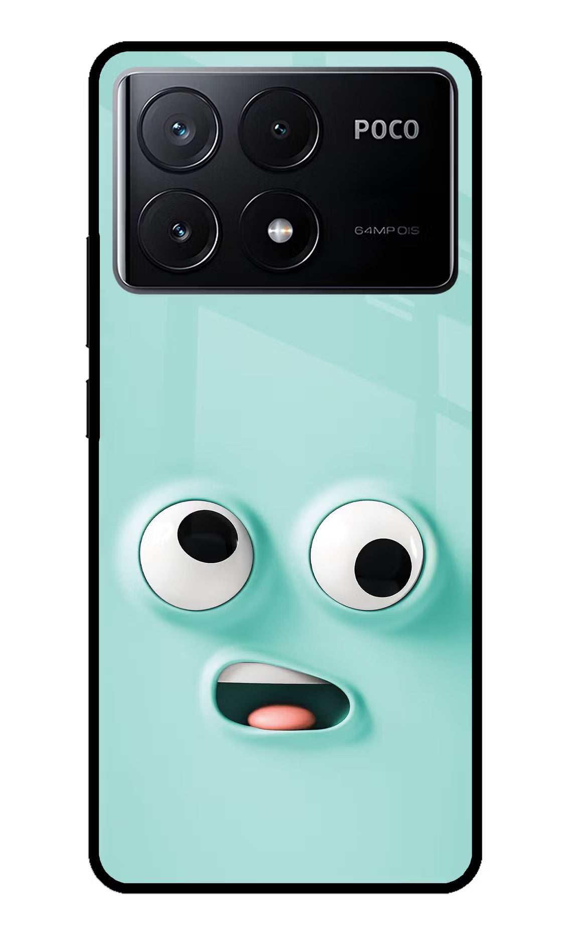 Funny Cartoon Poco X6 Pro Glass Case Back Cover by Casekaro