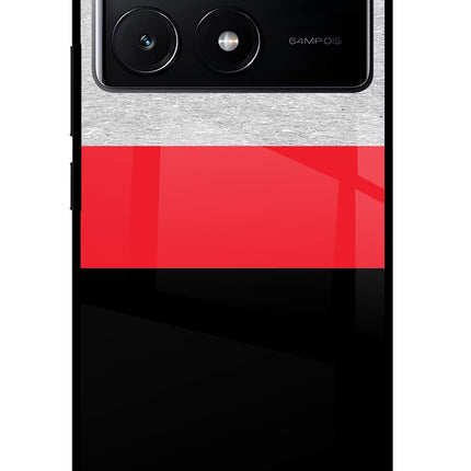 Tri Color Pattern Poco X6 Pro Glass Case Back Cover by Casekaro