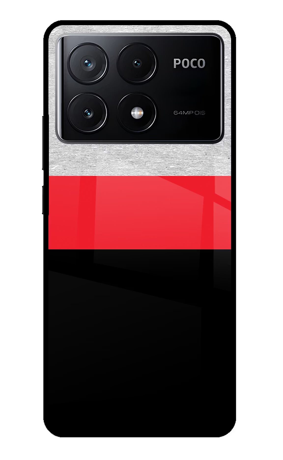 Tri Color Pattern Poco X6 Pro Glass Case Back Cover by Casekaro