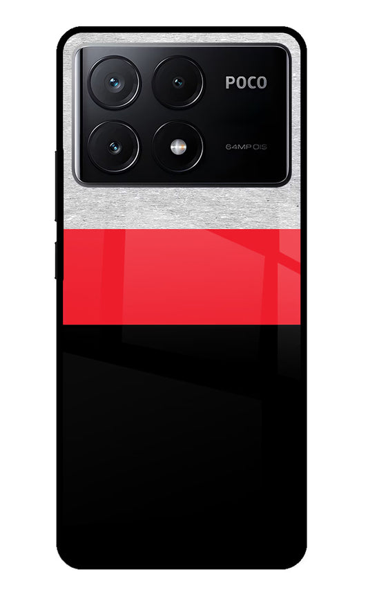 Tri Color Pattern Poco X6 Pro Glass Case