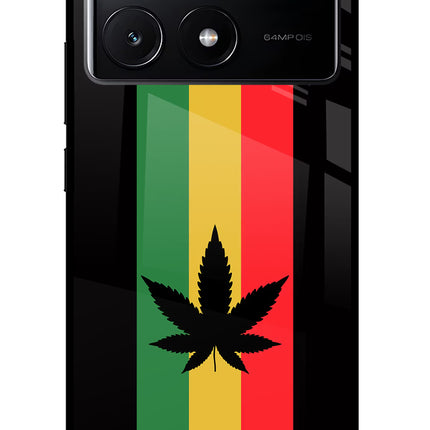 Weed Flag Poco X6 Pro Glass Case Back Cover by Casekaro