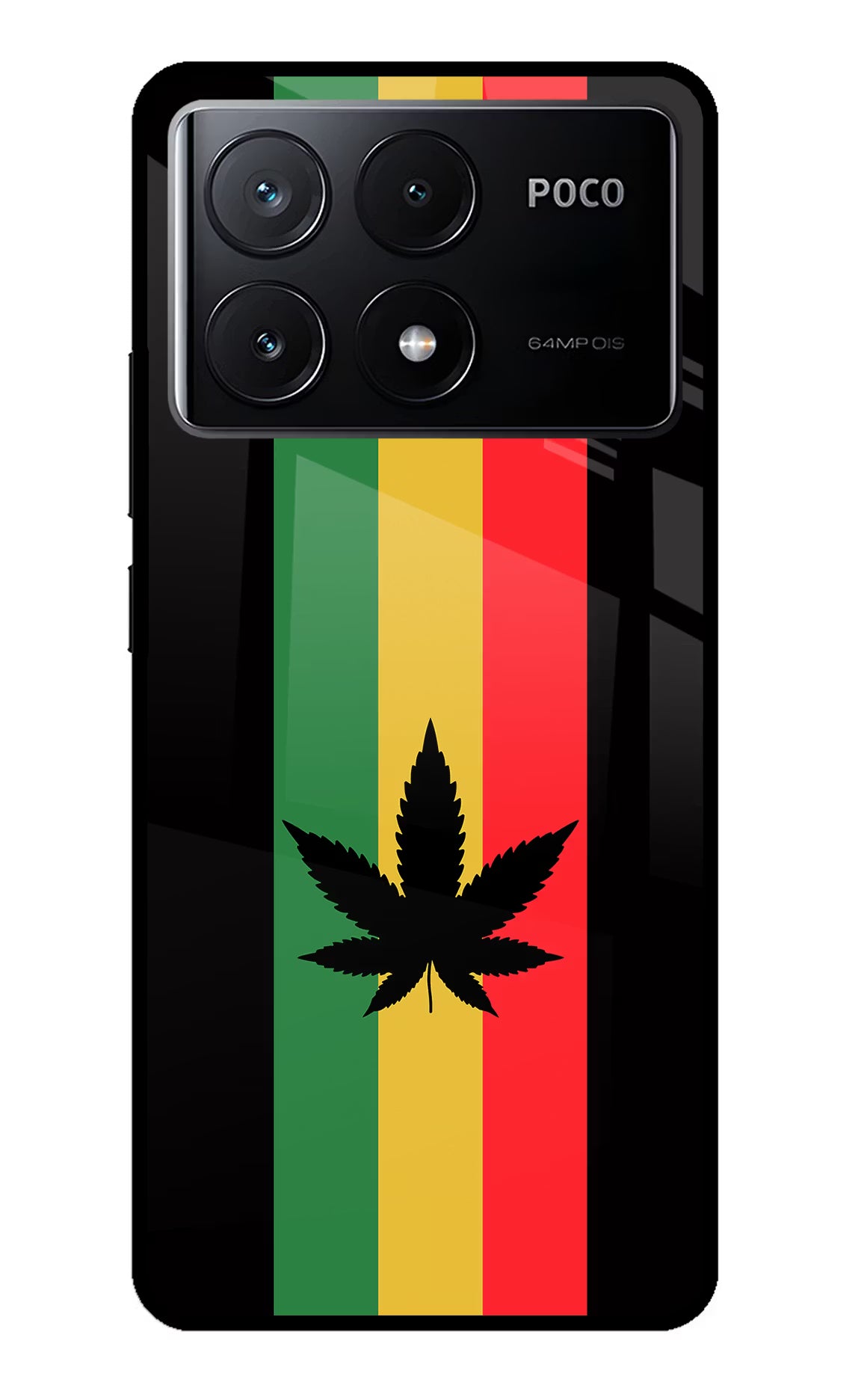 Weed Flag Poco X6 Pro Glass Case Back Cover by Casekaro
