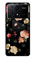 Flowers Poco X6 Pro Glass Case