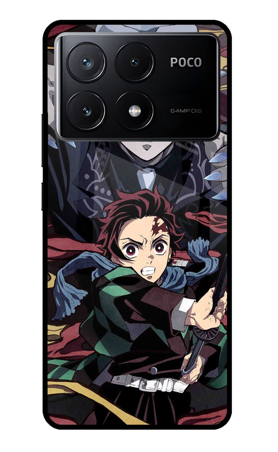 Demon Slayer Poco X6 Pro Back Cover, Glass case