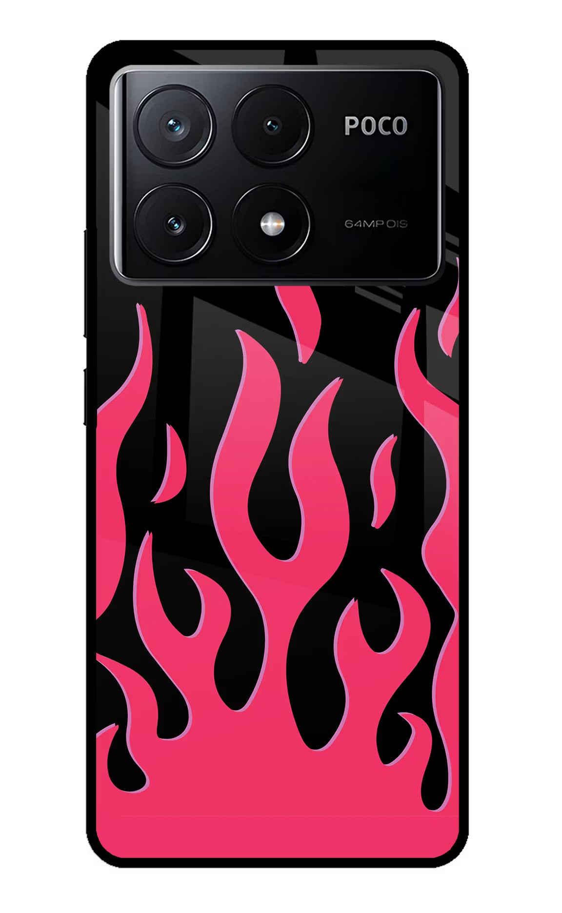 Fire Flames Poco X6 Pro Glass Case Back Cover by Casekaro