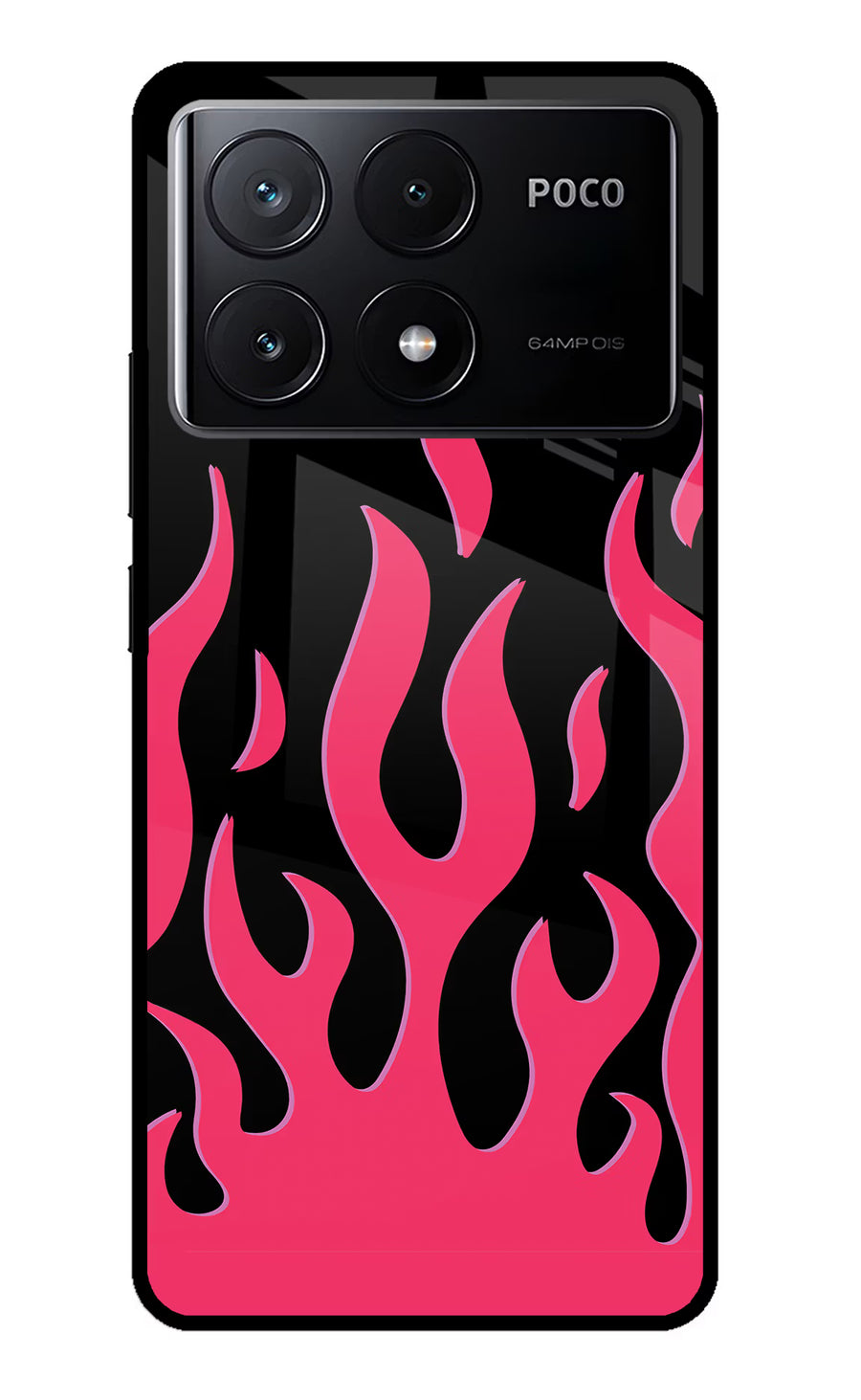 Fire Flames Poco X6 Pro Back Cover, Glass case
