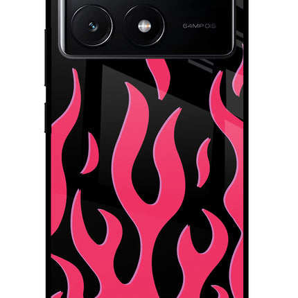 Fire Flames Poco X6 Pro Glass Case