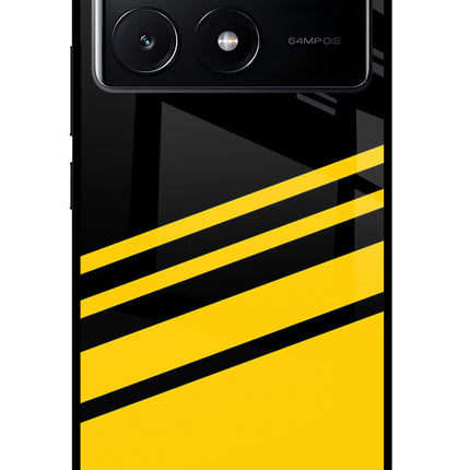 Yellow Shades Poco X6 Pro Glass Case Back Cover by Casekaro