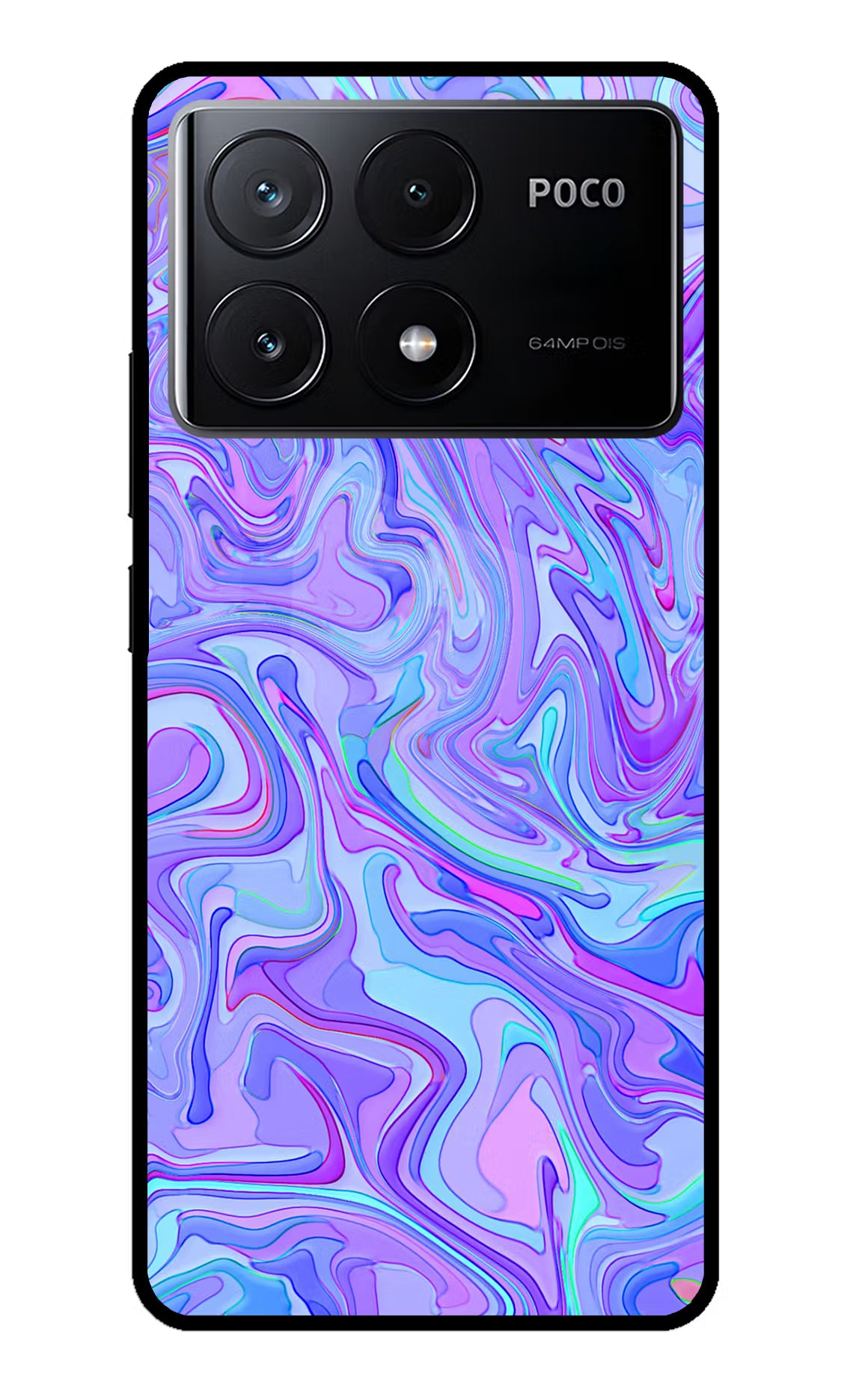 Glitter Poco X6 Pro Glass Case Back Cover by Casekaro