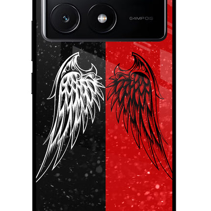 Wings Poco X6 Pro Glass Case Back Cover by Casekaro