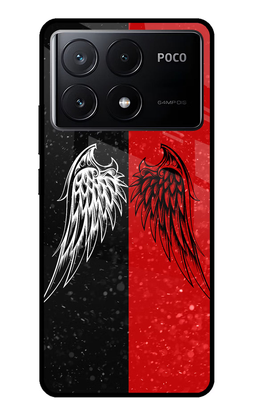 Wings Poco X6 Pro Back Cover, Glass case
