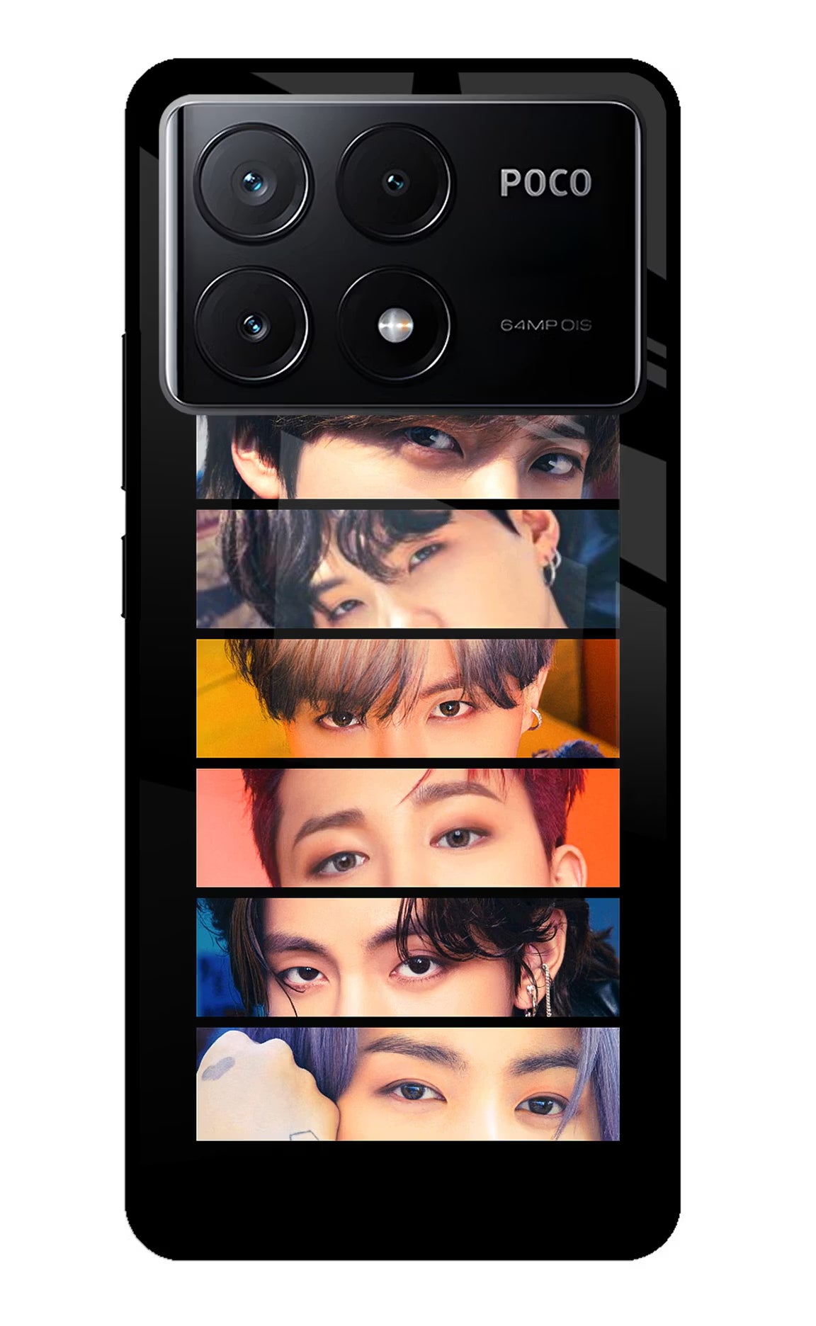 BTS Eyes Poco X6 Pro Glass Case