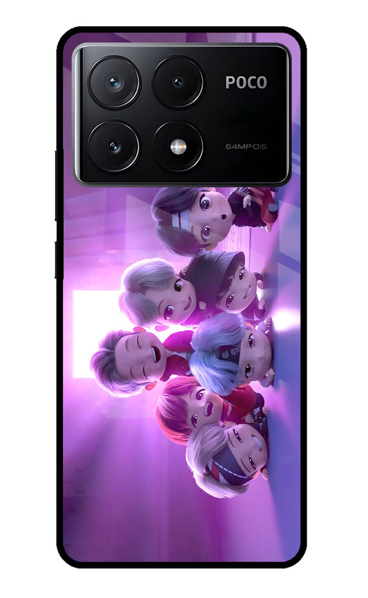 BTS Chibi Poco X6 Pro Glass Case