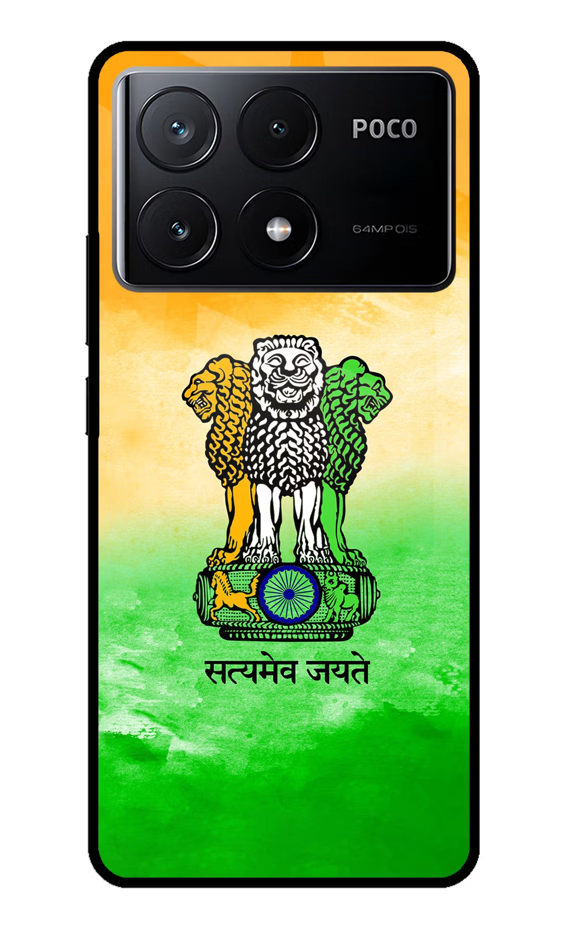 Satyamev Jayate Flag Poco X6 Pro Glass Case