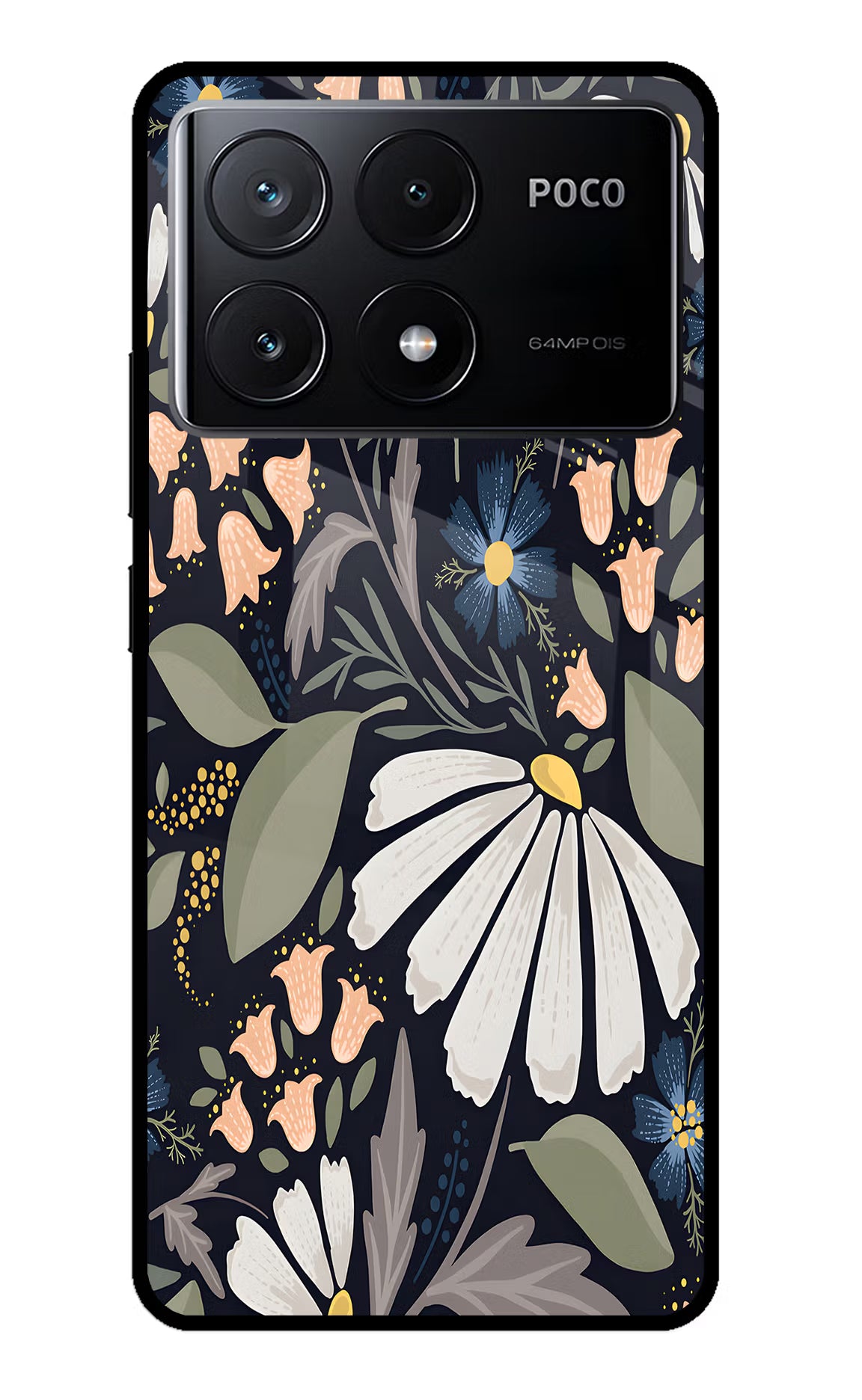 Flowers Art Poco X6 Pro Glass Case