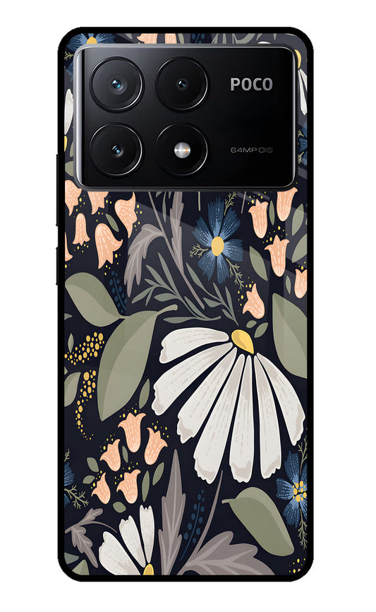 Flowers Art Poco X6 Pro Glass Case