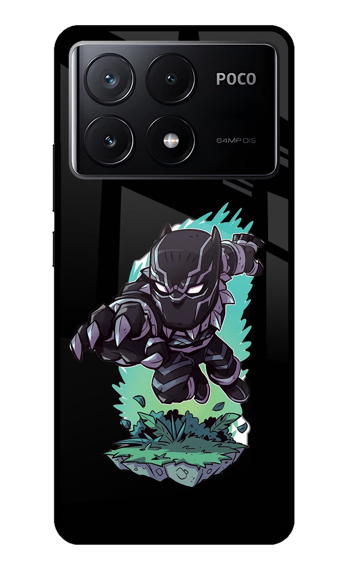 Black Panther Poco X6 Pro Glass Case Back Cover by Casekaro