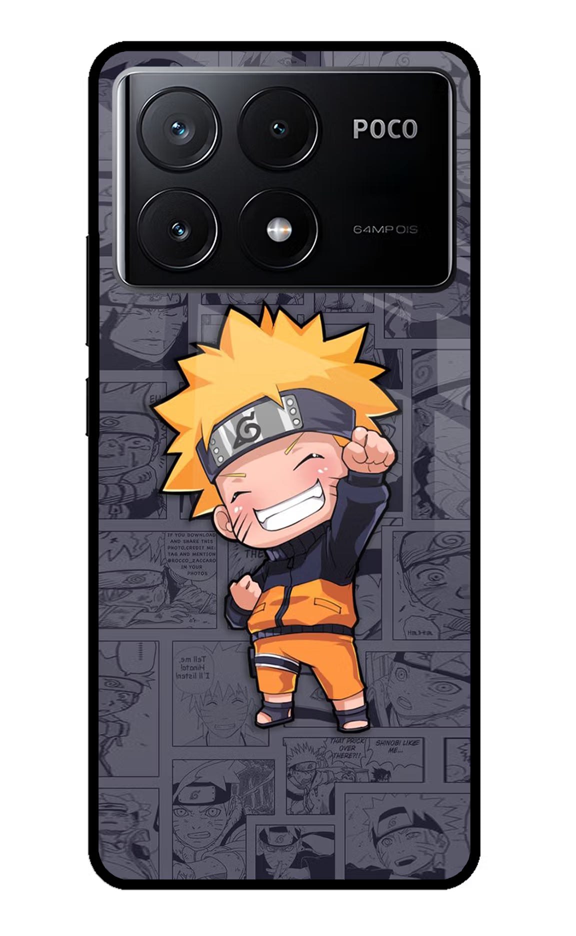 Chota Naruto Poco X6 Pro Glass Case Back Cover by Casekaro