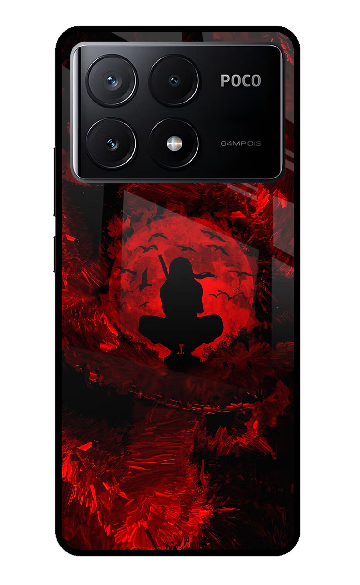 Itachi Uchiha Poco X6 Pro Glass Case Back Cover by Casekaro