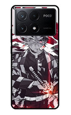 Demon Slayer Poco X6 Pro Glass Case Back Cover by Casekaro