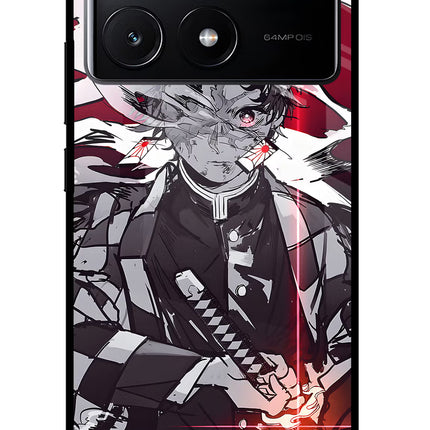 Demon Slayer Poco X6 Pro Glass Case