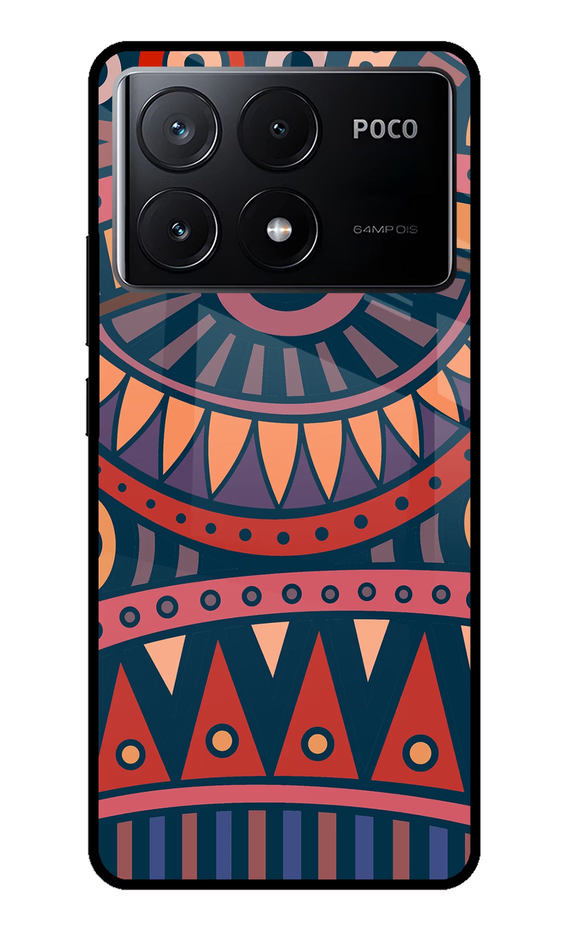 African Culture Design Poco X6 Pro Glass Case Back Cover by Casekaro
