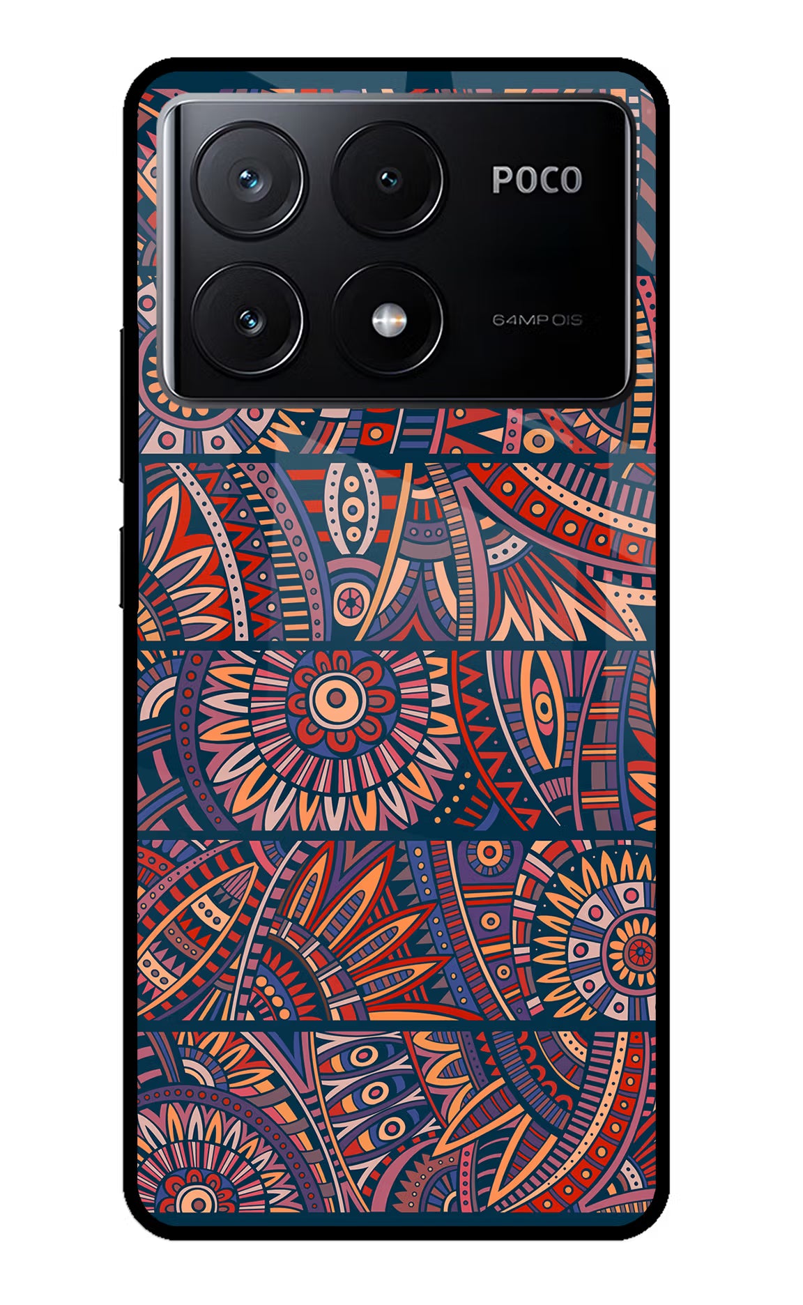 African Culture Design Poco X6 Pro Glass Case Back Cover by Casekaro