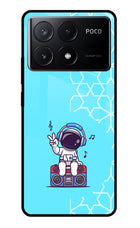 Cute Astronaut Chilling Poco X6 Pro Glass Case