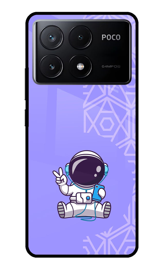 Cute Astronaut Chilling Poco X6 Pro Glass Case