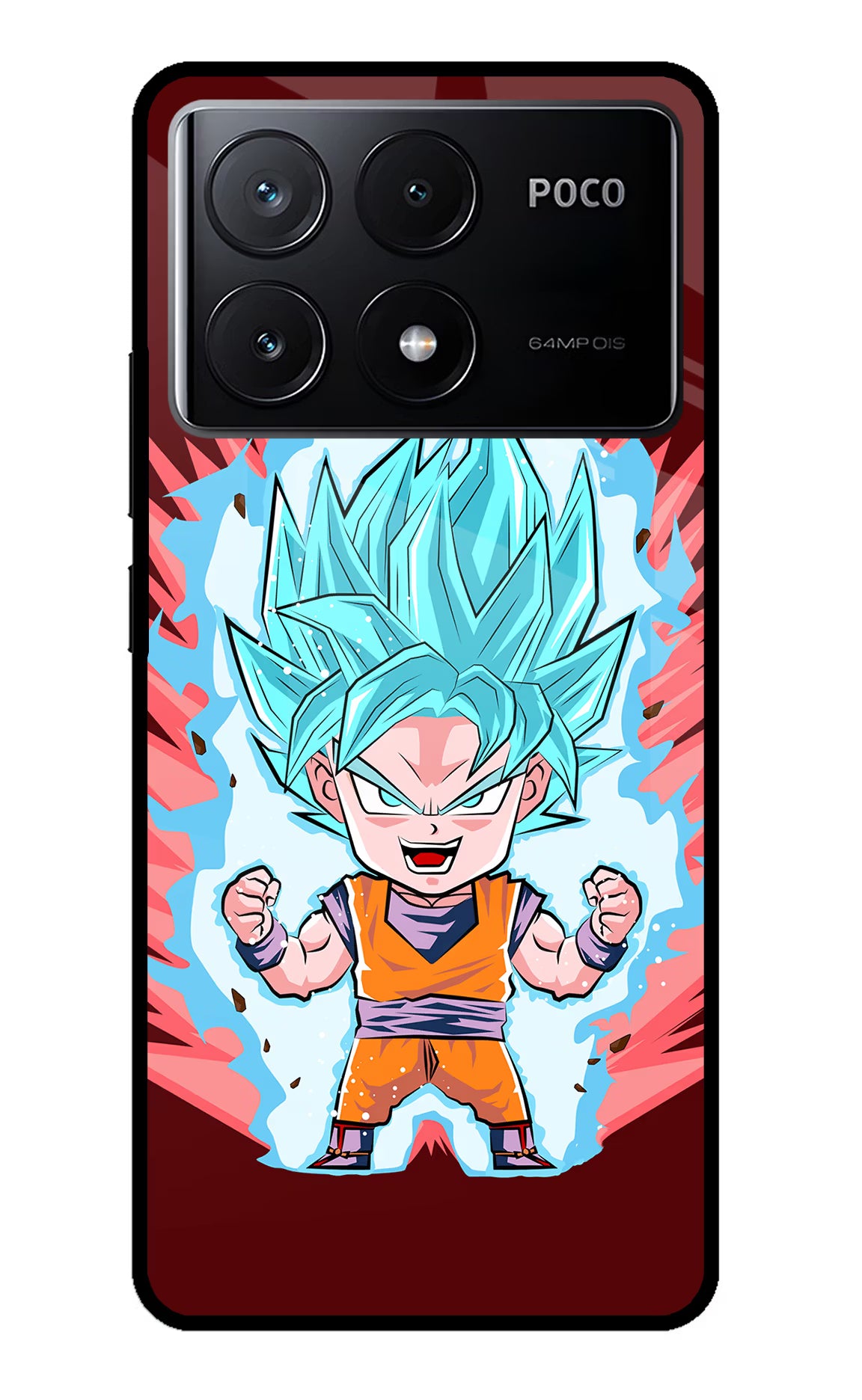Goku Little Poco X6 Pro Glass Case Back Cover by Casekaro