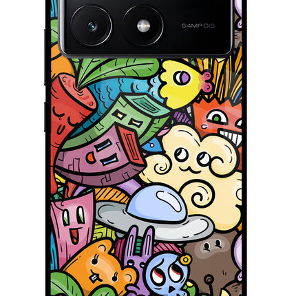 Veggie Doodle Poco X6 Pro Glass Case