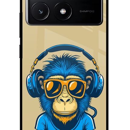 Monkey Headphone Poco X6 Pro Glass Case