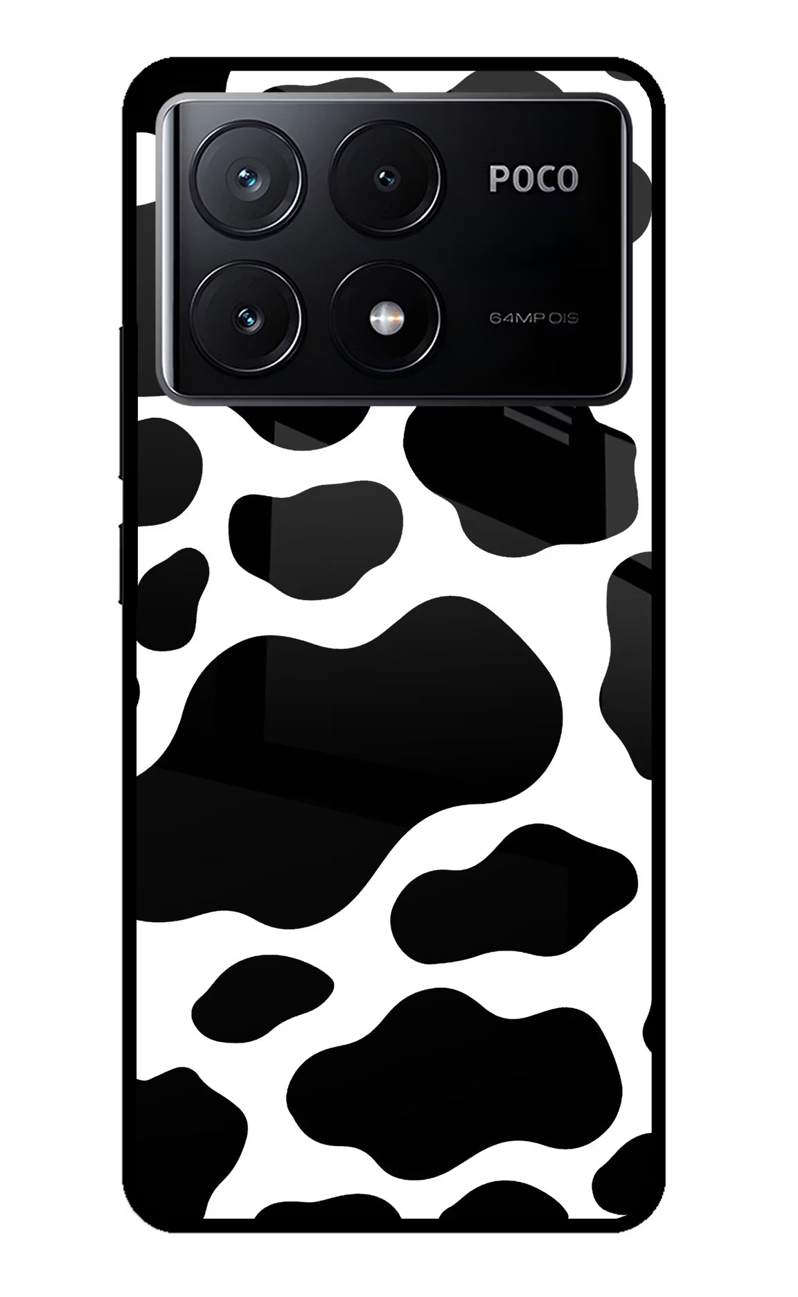 Cow Spots Poco X6 Pro Glass Case Back Cover by Casekaro