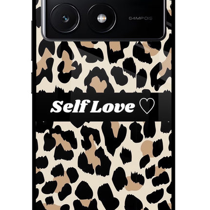 Leopard Print Self Love Poco X6 Pro Glass Case