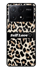 Leopard Print Self Love Poco X6 Pro Glass Case