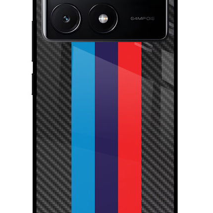 BMW Stripes Pattern Poco X6 Pro Glass Case