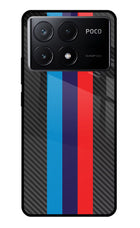BMW Stripes Pattern Poco X6 Pro Glass Case